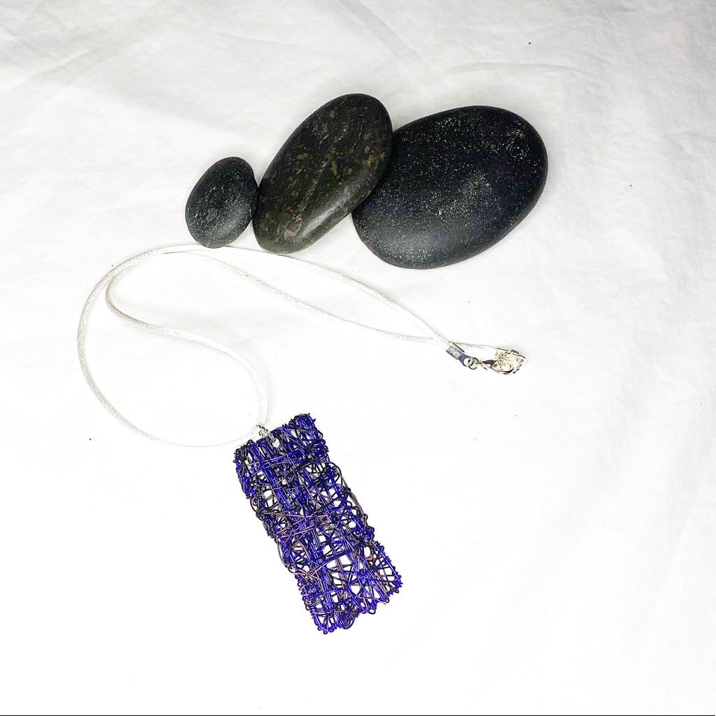 Purple Woven Wire Pendant